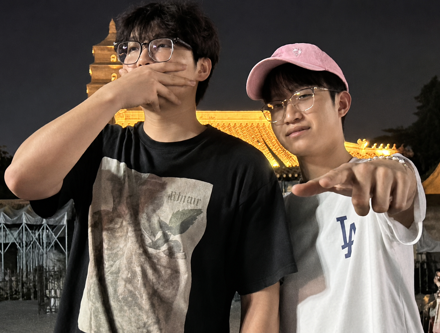 夜晚合影